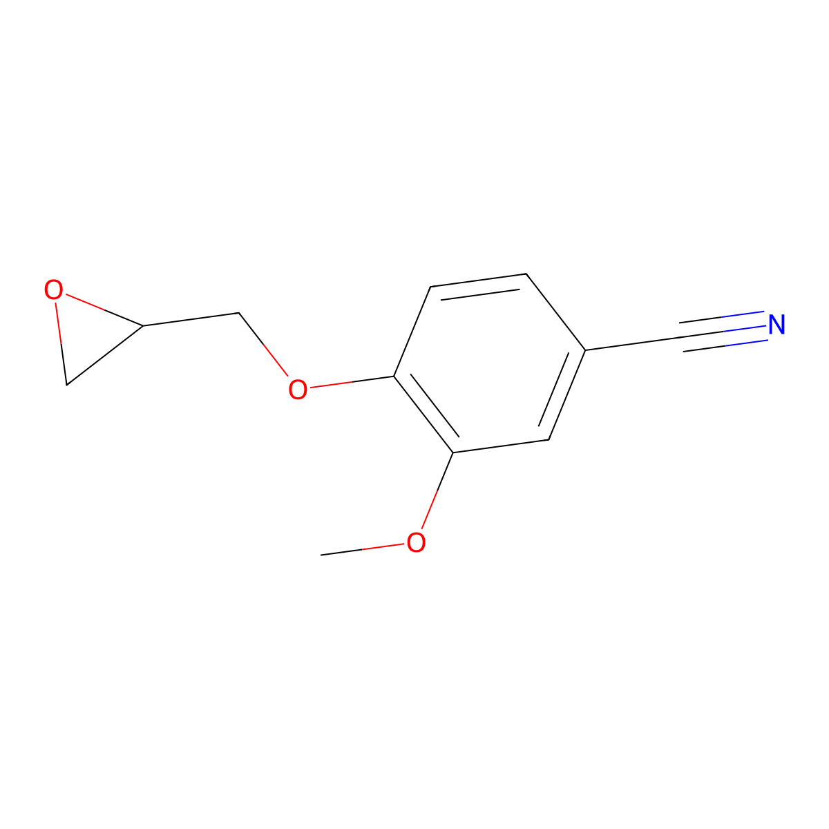 3-Methoxy-4-[(oxiran-2-yl)methoxy]benzonitrile molecular structure, CAS 35198-37-9