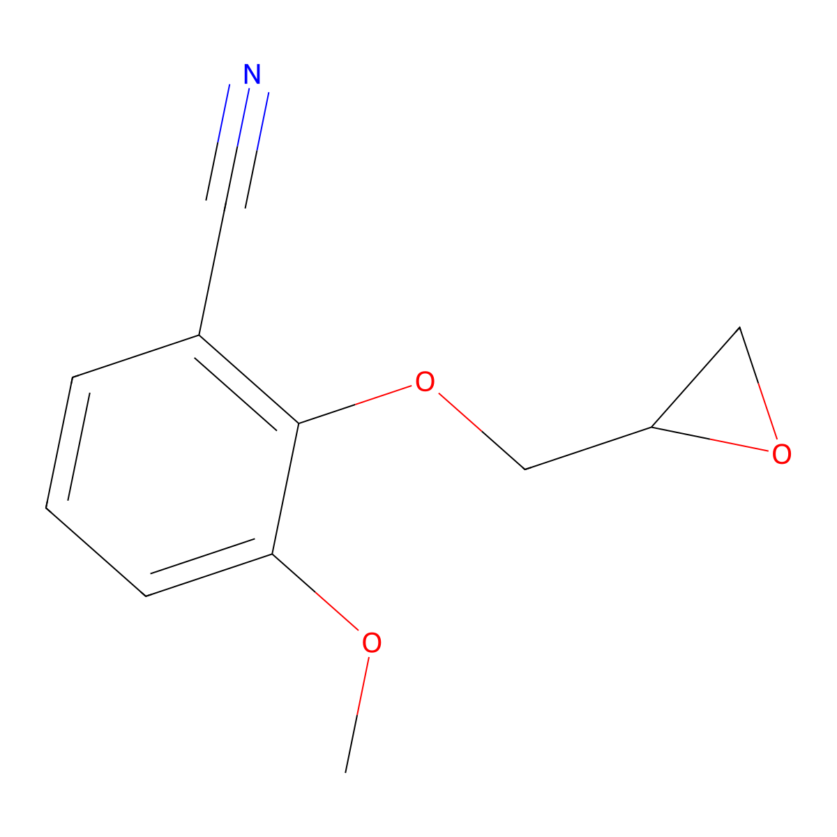 3-Methoxy-2-(oxiran-2-ylmethoxy)benzonitrile molecular structure, CAS 35198-39-1