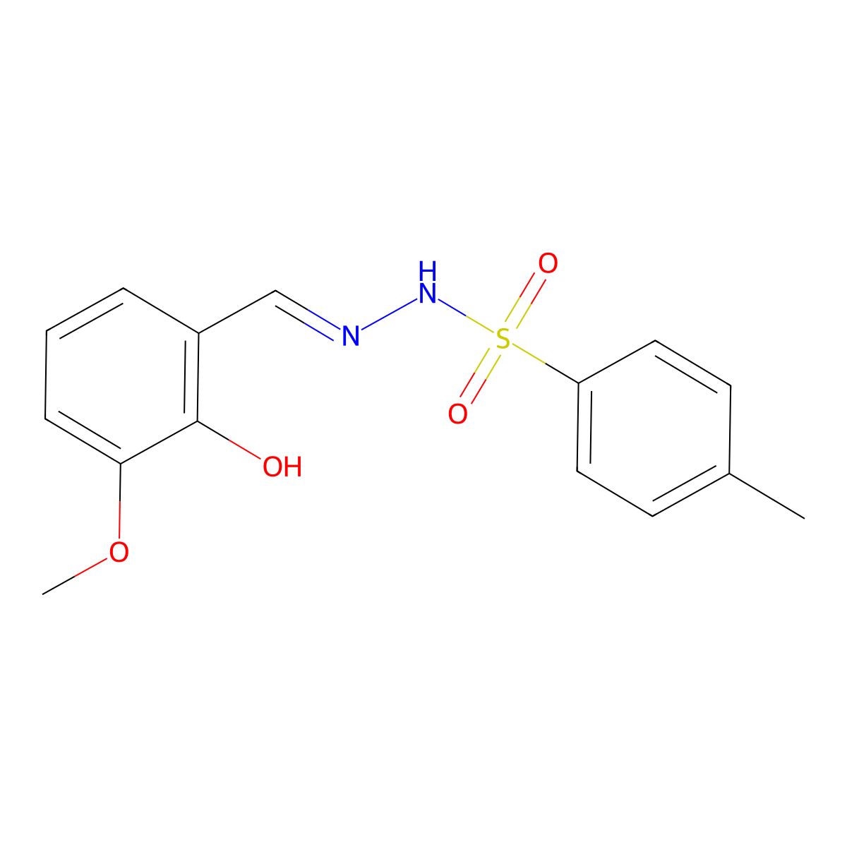 N'-(2-hydroxy-3-methoxybenzylidene)-4-methylbenzenesulfonohydrazide molecular structure, CAS 351981-71-0