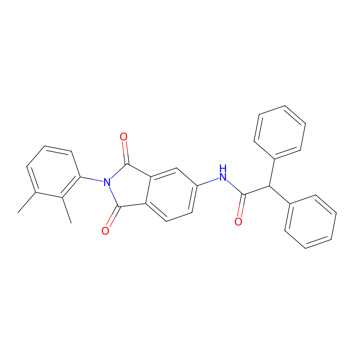 N-[2-(2,3-dimethylphenyl)-1,3-dioxoisoindol-5-yl]-2,2-diphenylacetamide molecular structure, CAS 351981-81-2