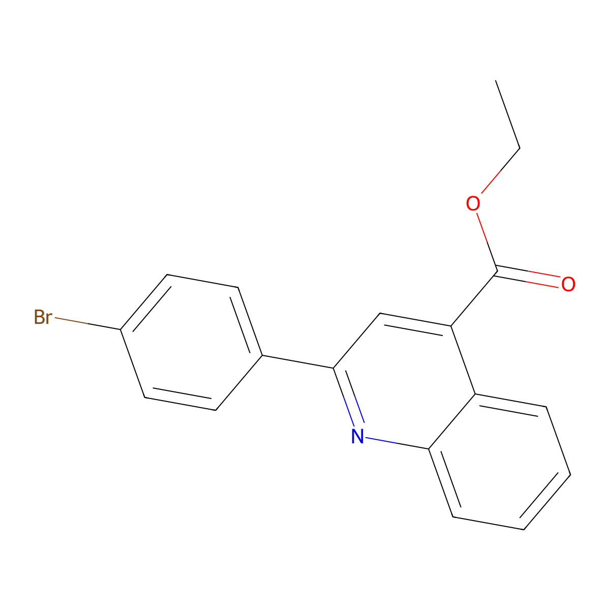 Ethyl 2-(4-bromophenyl)quinoline-4-carboxylate molecular structure, CAS 351982-02-0