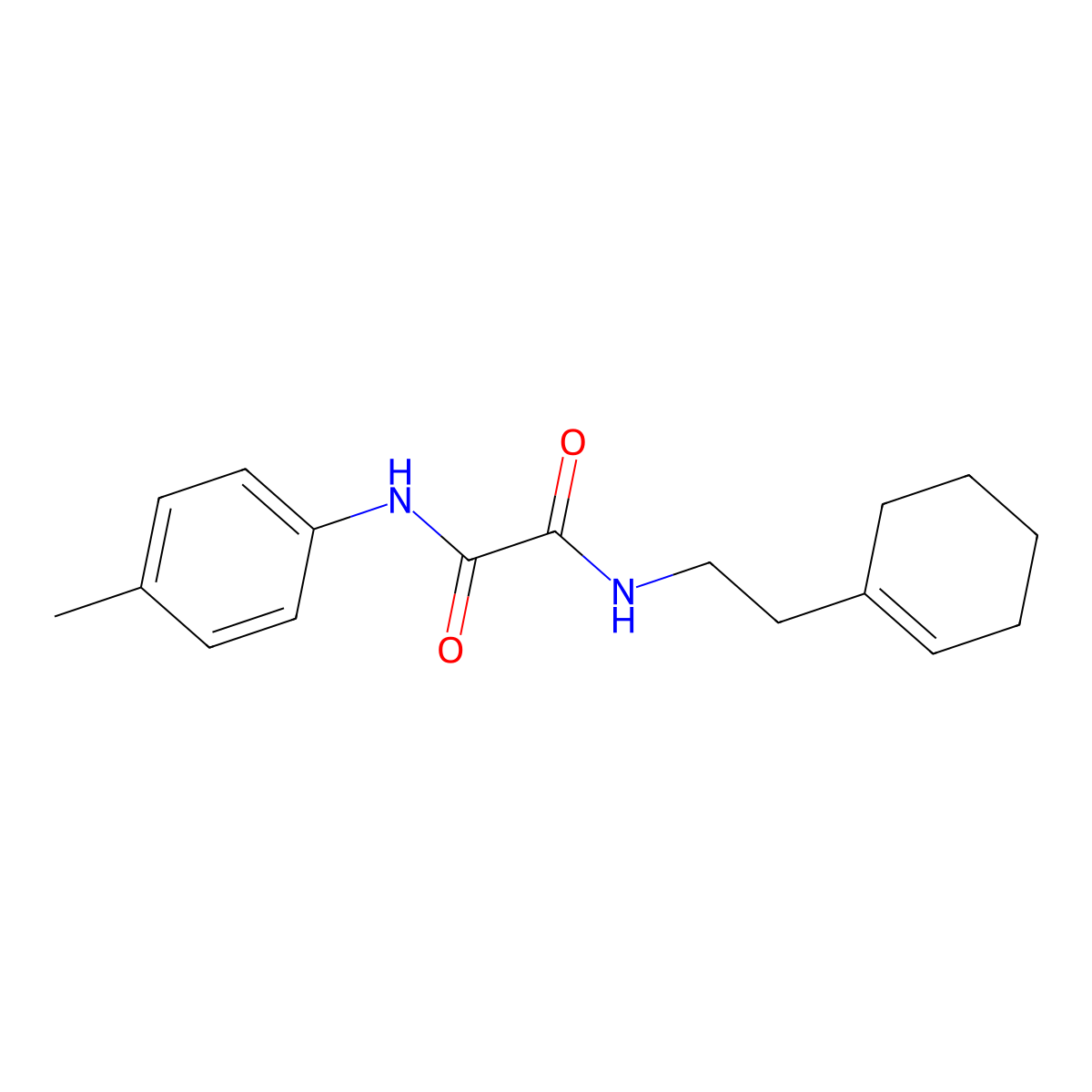 N-[2-(cyclohexen-1-yl)ethyl]-N'-(4-methylphenyl)oxamide molecular structure, CAS 351982-18-8
