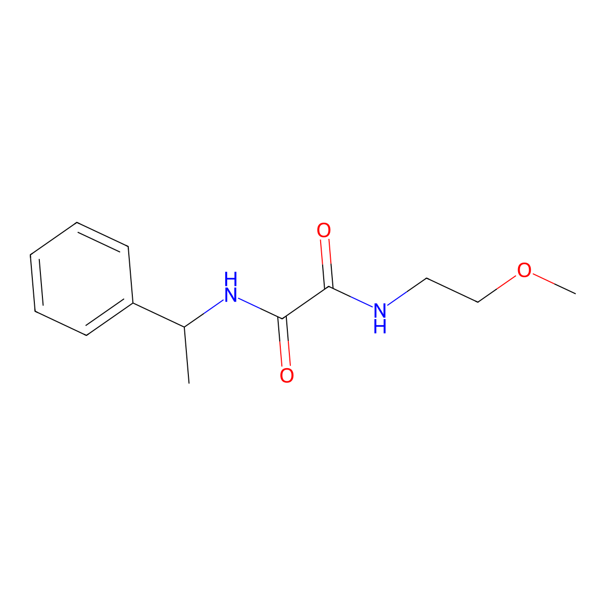 N-(2-methoxyethyl)-N'-(1-phenylethyl)ethanediamide molecular structure, CAS 351982-22-4