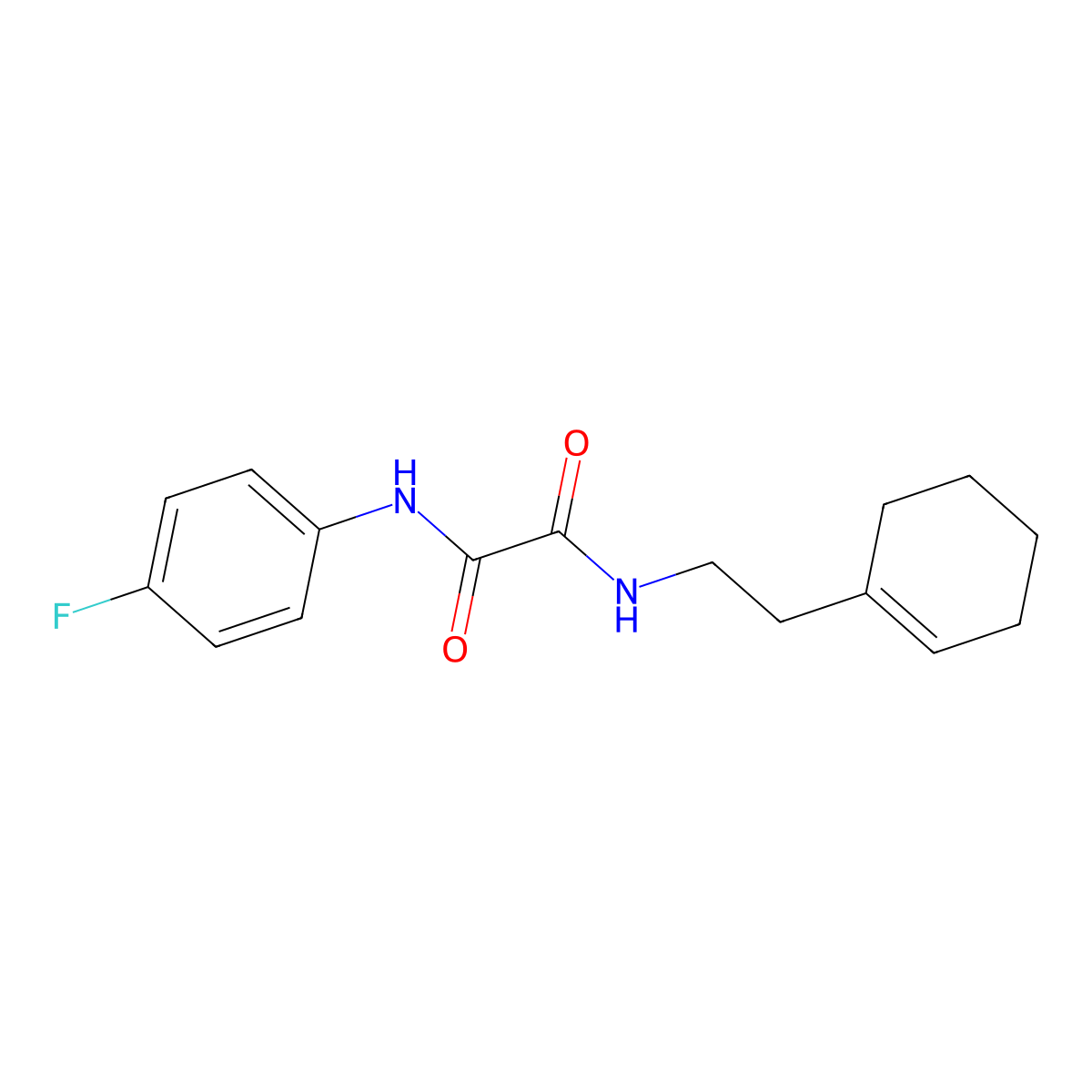N-[2-(cyclohex-1-en-1-yl)ethyl]-N'-(4-fluorophenyl)ethanediamide molecular structure, CAS 351982-30-4