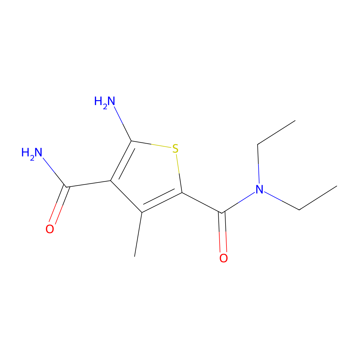 5-amino-N~2~,N~2~-diethyl-3-methyl-2,4-thiophenedicarboxamide molecular structure, CAS 351982-31-5