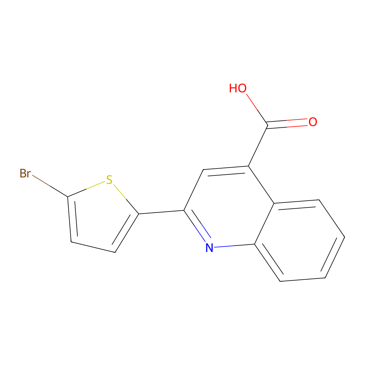 2-(5-Bromothiophen-2-yl)quinoline-4-carboxylic acid molecular structure, CAS 351982-36-0