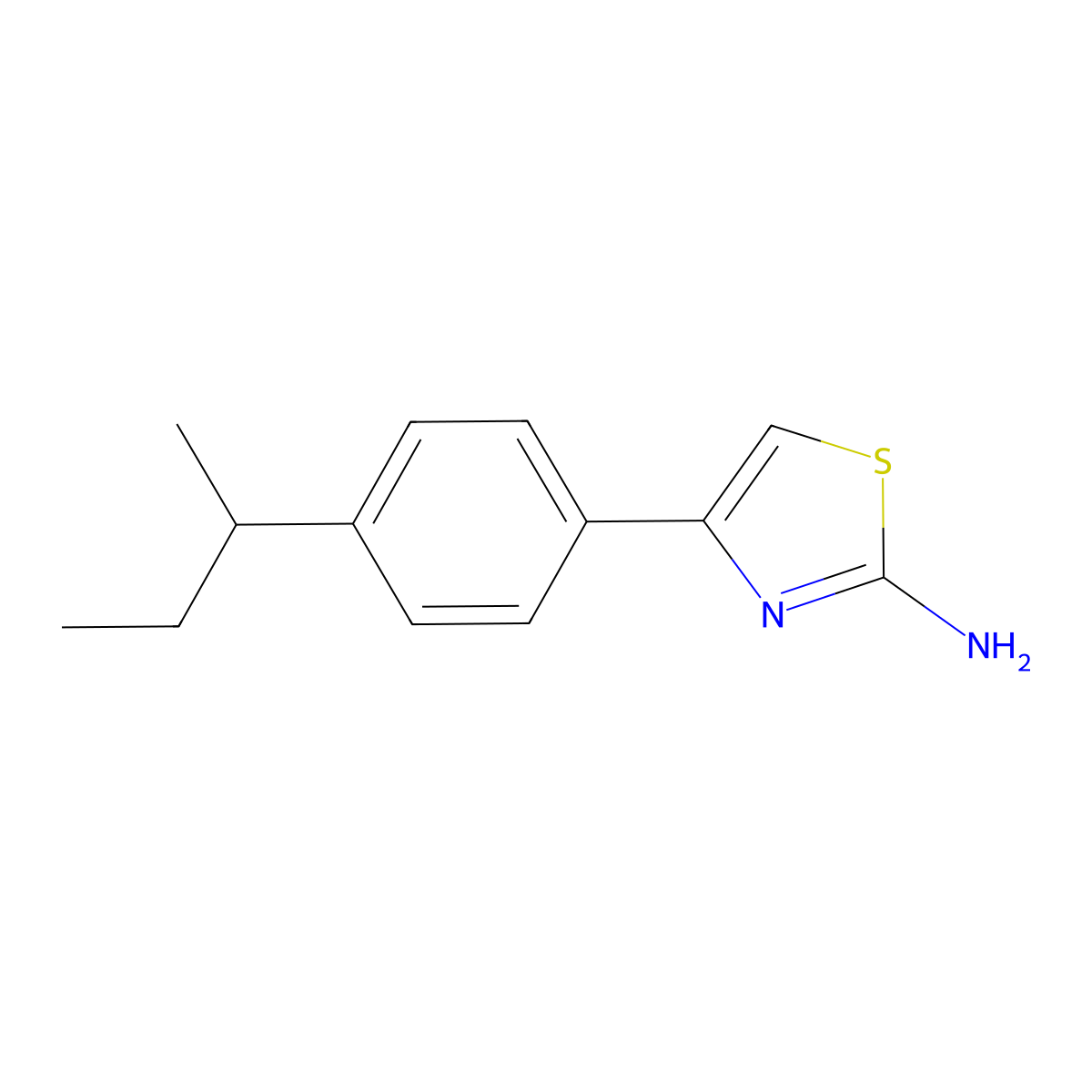 4-(4-Sec-butylphenyl)-1,3-thiazol-2-amine molecular structure, CAS 351982-40-6