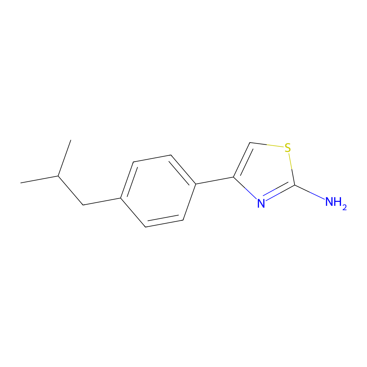 4-(4-Isobutylphenyl)-1,3-thiazol-2-amine molecular structure, CAS 351982-44-0