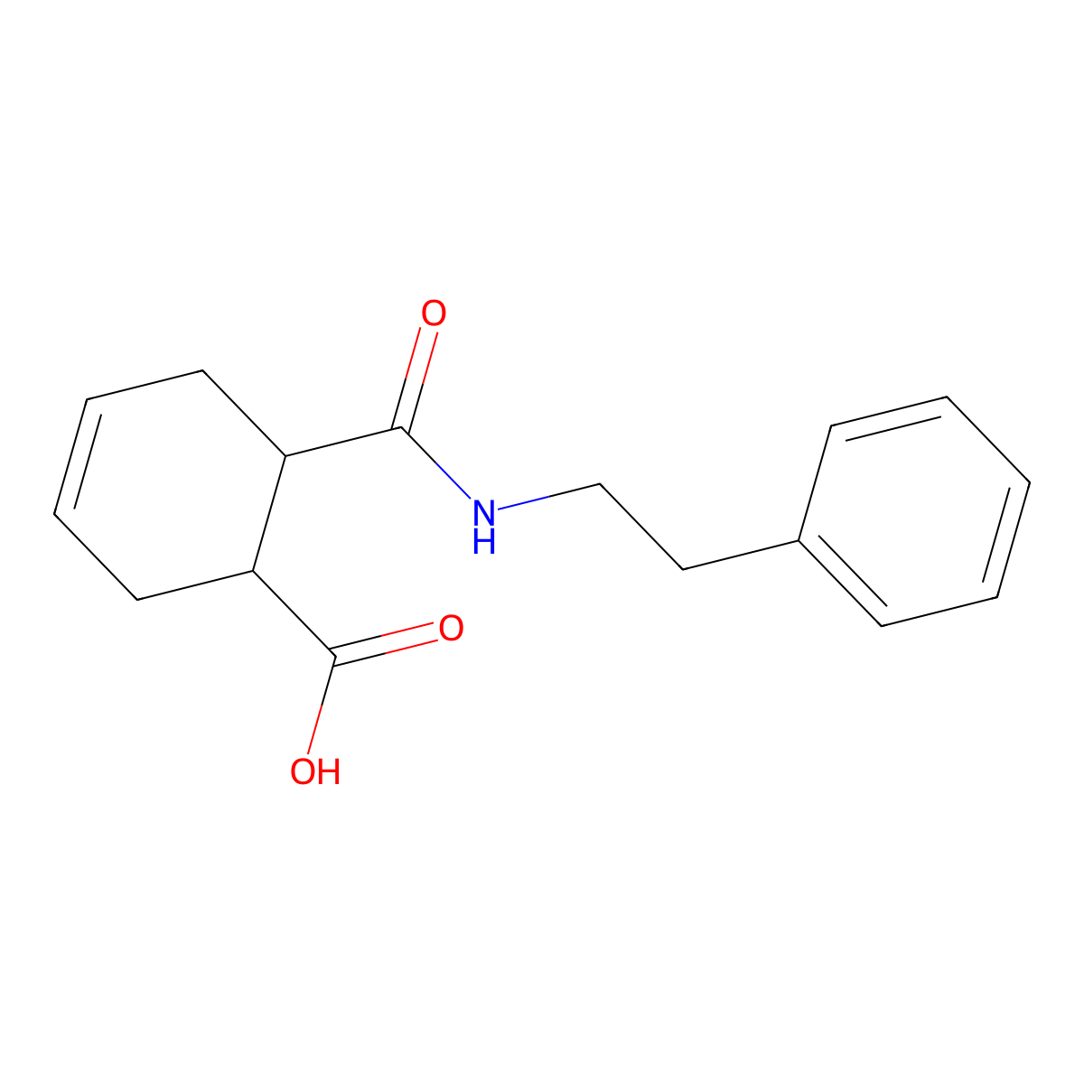 6-Phenethylcarbamoyl-cyclohex-3-enecarboxylic acid molecular structure, CAS 351982-48-4