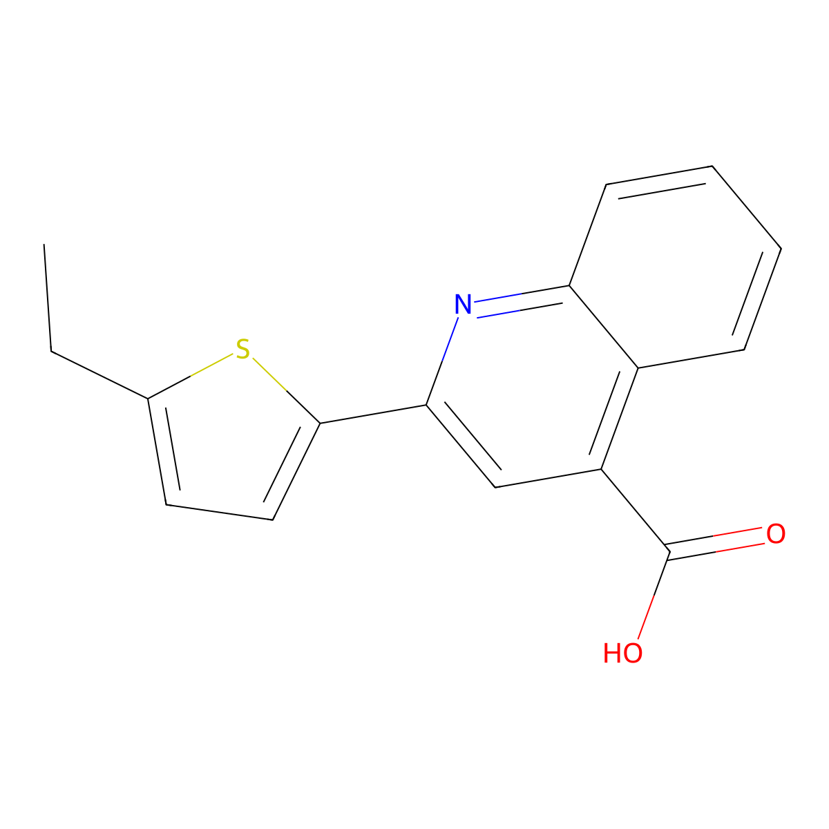 2-(5-Ethylthiophen-2-yl)quinoline-4-carboxylic acid molecular structure, CAS 351983-35-2