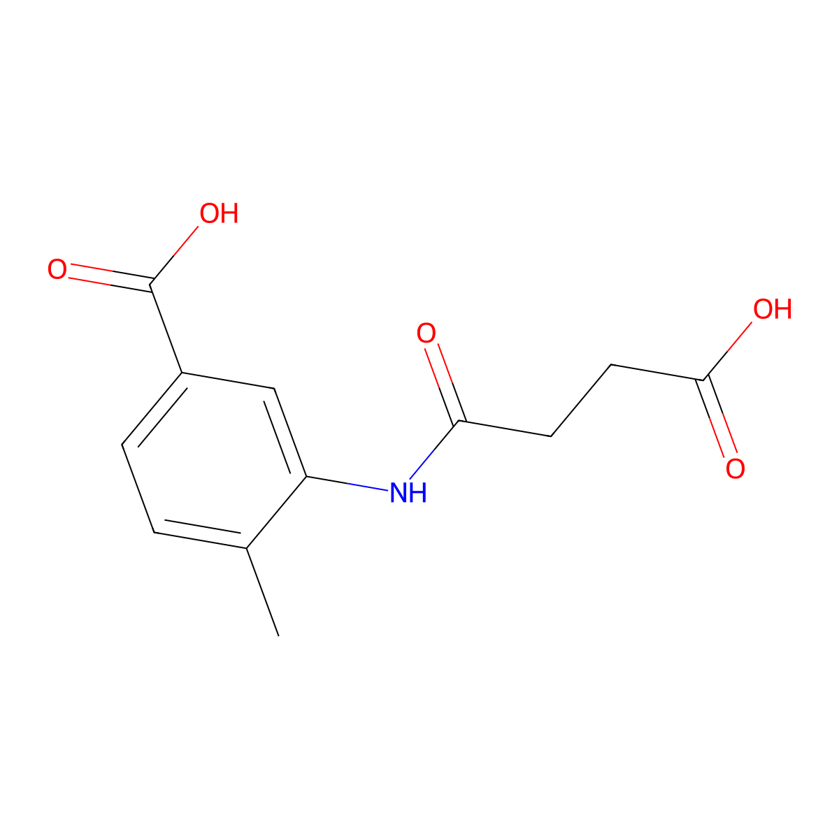 3-(3-Carboxypropanamido)-4-methylbenzoic acid molecular structure, CAS 351983-79-4