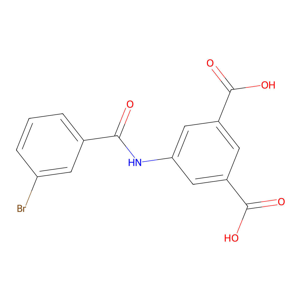 5-{[(3-Bromophenyl)carbonyl]amino}benzene-1,3-dicarboxylic acid molecular structure, CAS 351984-04-8