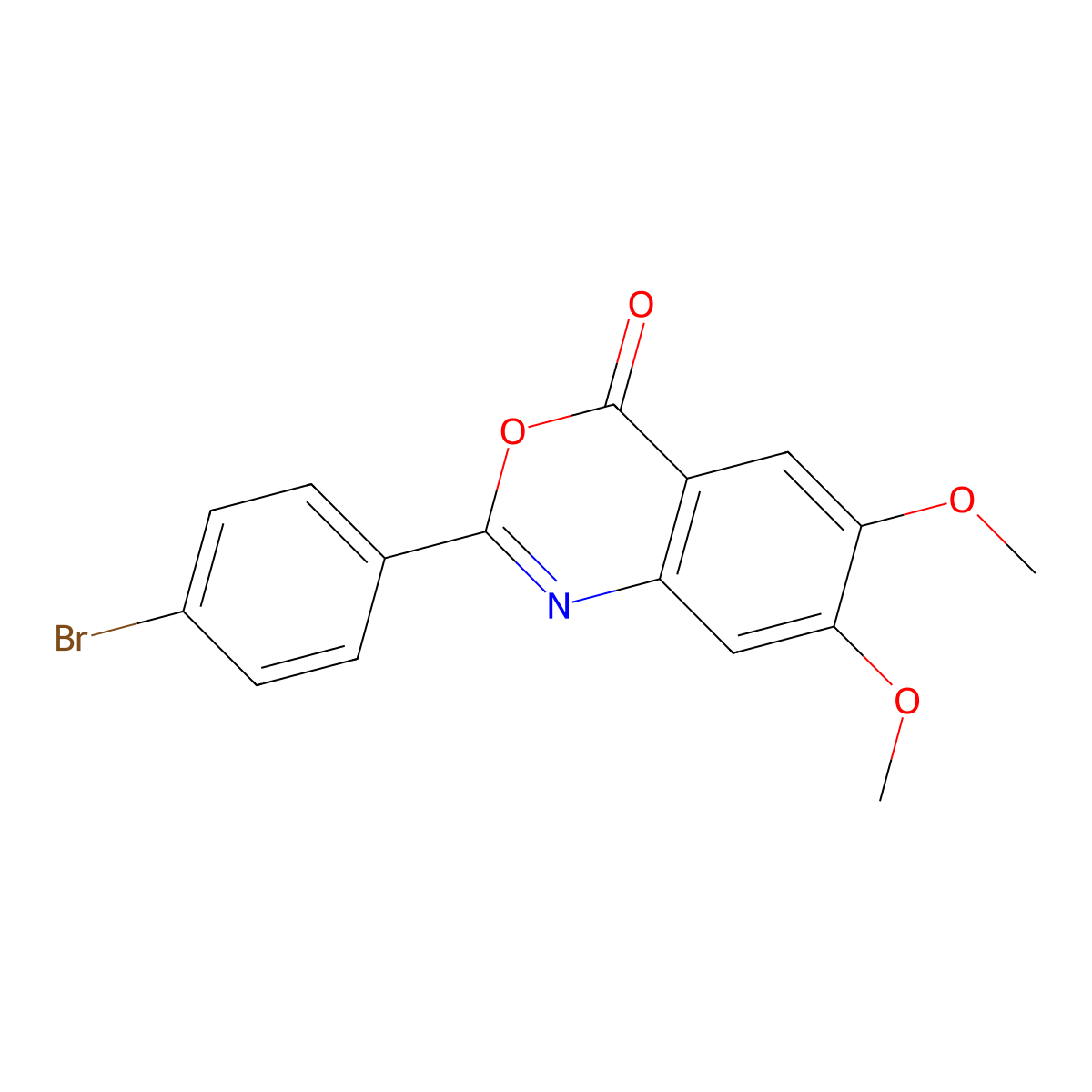 2-(4-bromophenyl)-6,7-dimethoxy-4H-3,1-benzoxazin-4-one molecular structure, CAS 351984-46-8