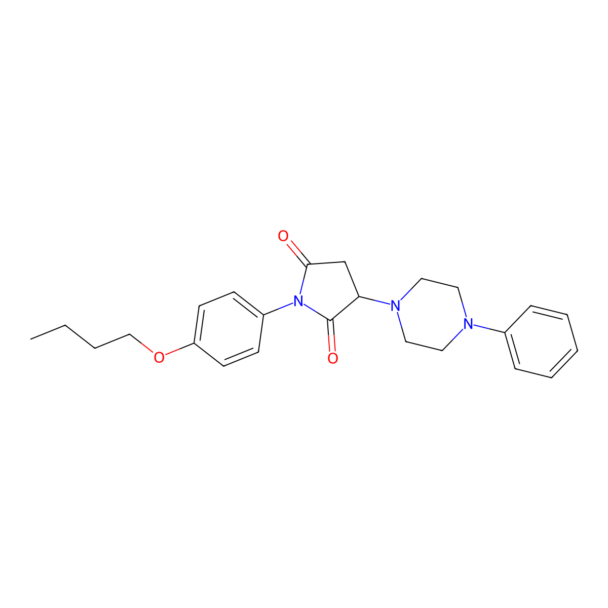 1-(4-Butoxyphenyl)-3-(4-phenylpiperazin-1-yl)pyrrolidine-2,5-dione molecular structure, CAS 351985-41-6