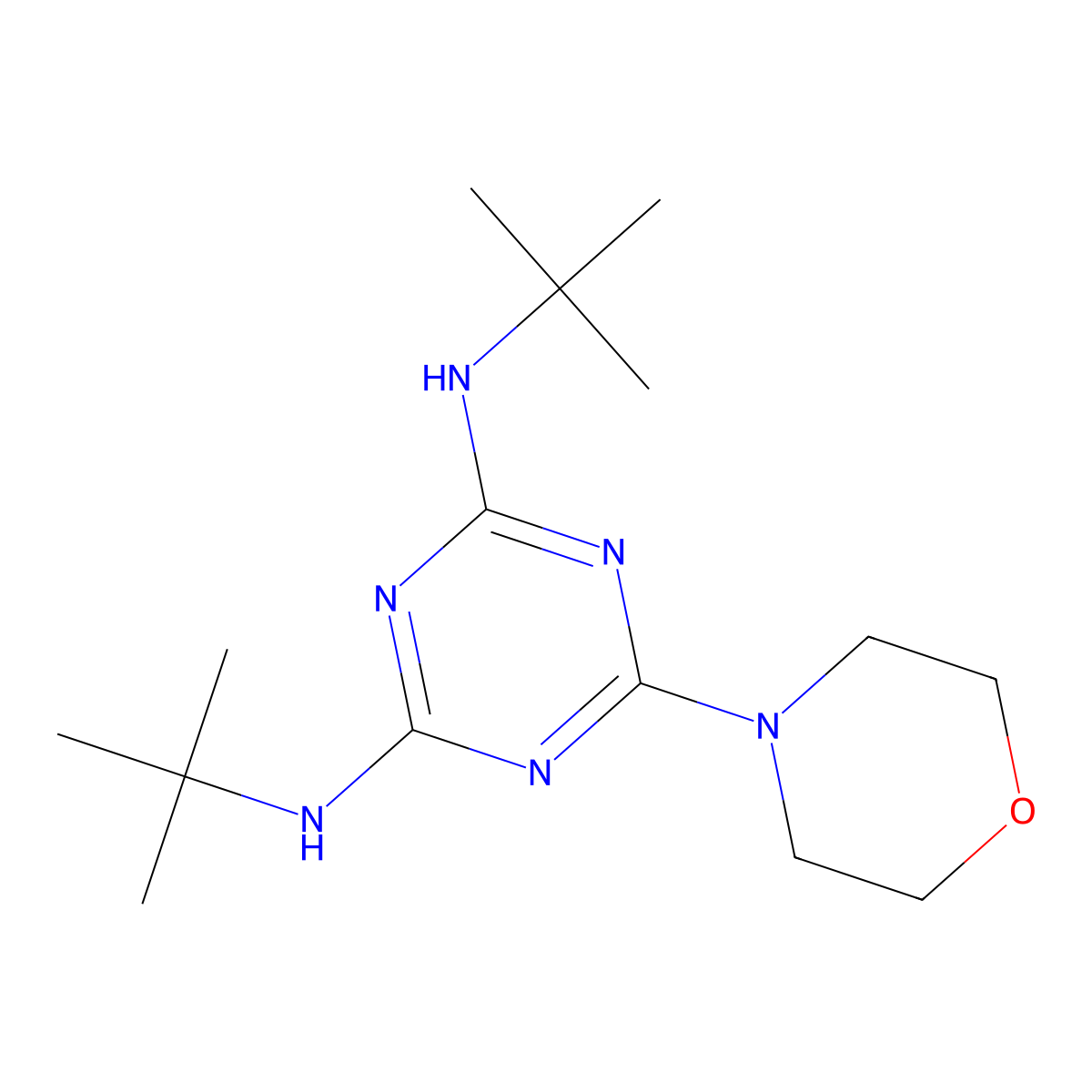 2-N,4-N-ditert-butyl-6-morpholin-4-yl-1,3,5-triazine-2,4-diamine molecular structure, CAS 351985-49-4