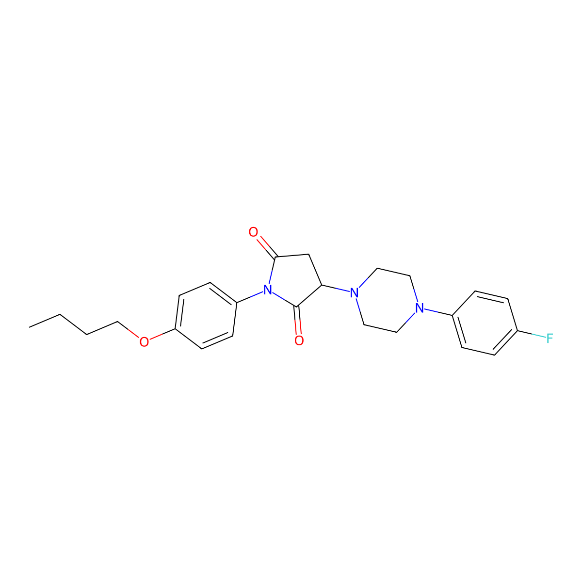1-(4-Butoxyphenyl)-3-[4-(4-fluorophenyl)piperazin-1-yl]pyrrolidine-2,5-dione molecular structure, CAS 351985-51-8