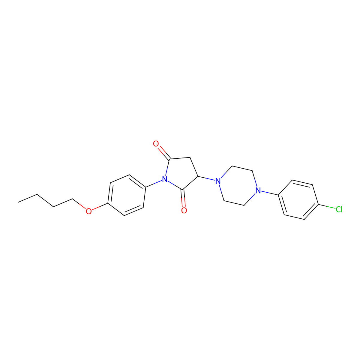 1-(4-Butoxyphenyl)-3-[4-(4-chlorophenyl)piperazin-1-yl]pyrrolidine-2,5-dione molecular structure, CAS 351985-57-4