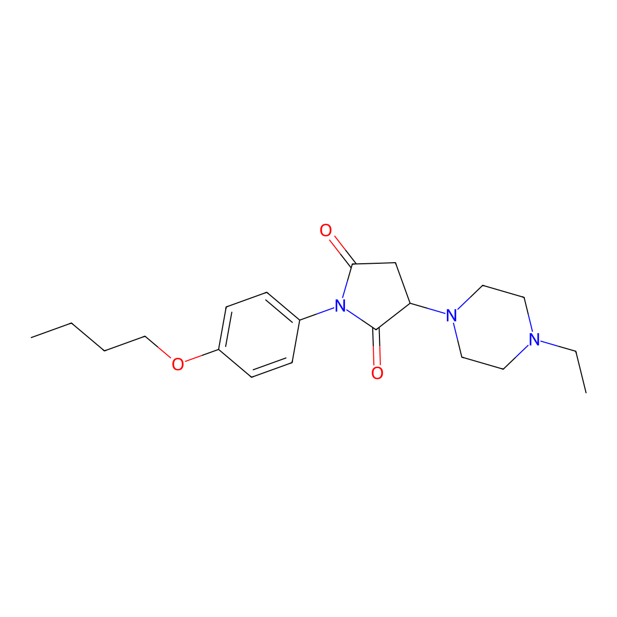 1-(4-Butoxyphenyl)-3-(4-ethylpiperazin-1-yl)pyrrolidine-2,5-dione molecular structure, CAS 351985-63-2