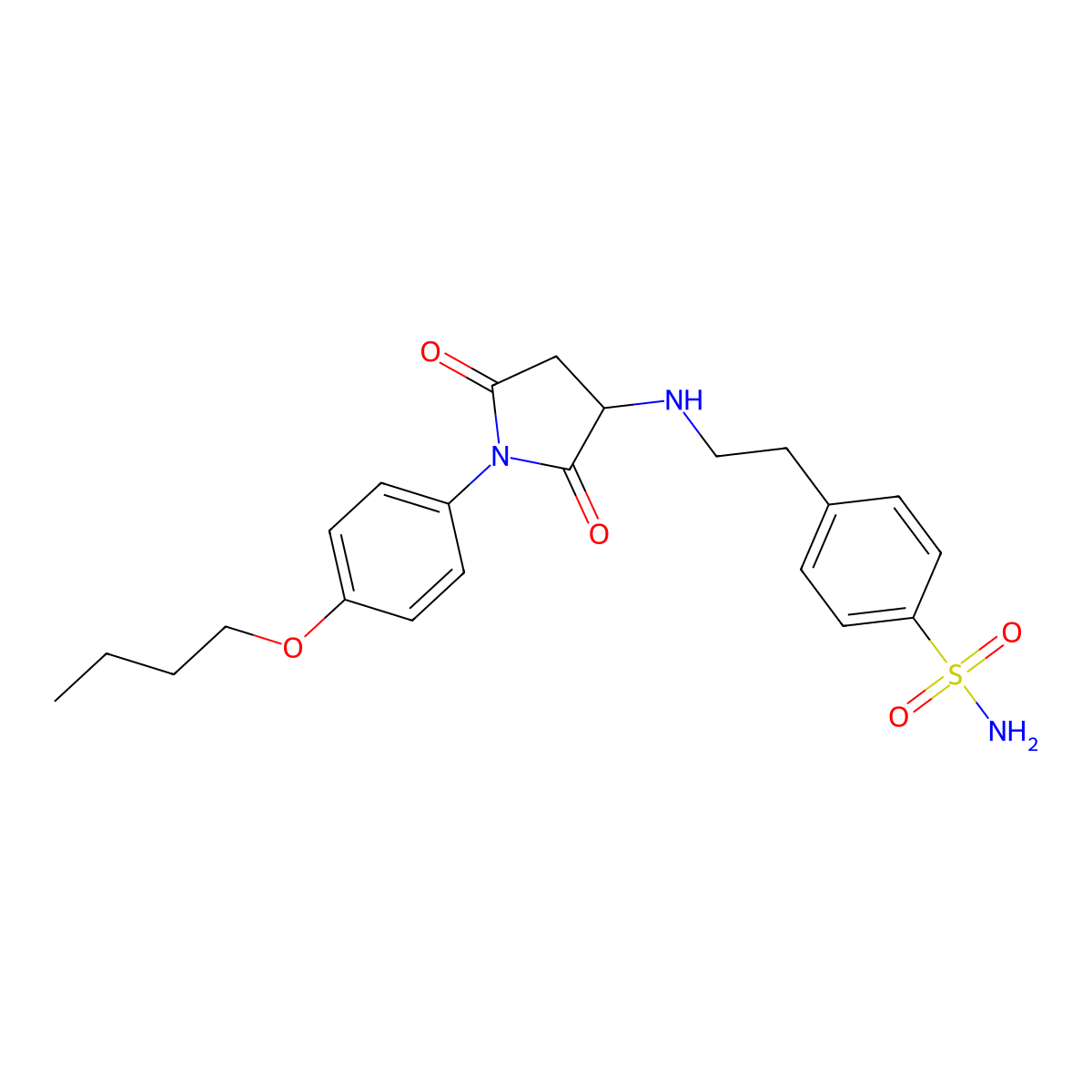 4-(2-{[1-(4-Butoxyphenyl)-2,5-dioxopyrrolidin-3-yl]amino}ethyl)benzenesulfonamide molecular structure, CAS 351985-68-7