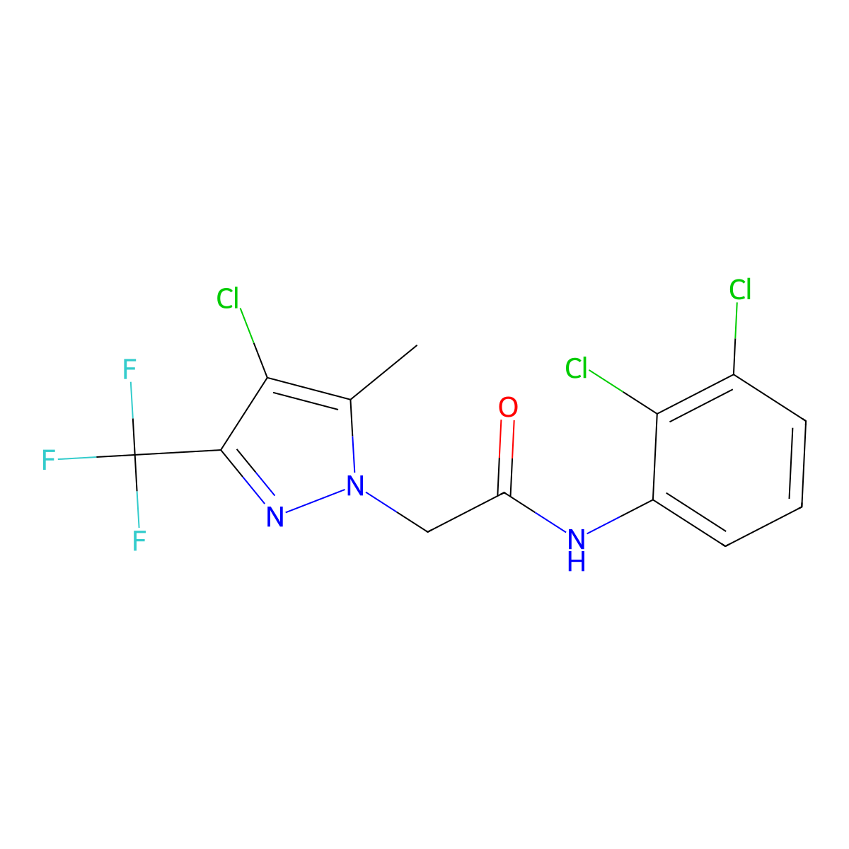 2-[4-chloro-5-methyl-3-(trifluoromethyl)pyrazol-1-yl]-N-(2,3-dichlorophenyl)acetamide molecular structure, CAS 351986-21-5