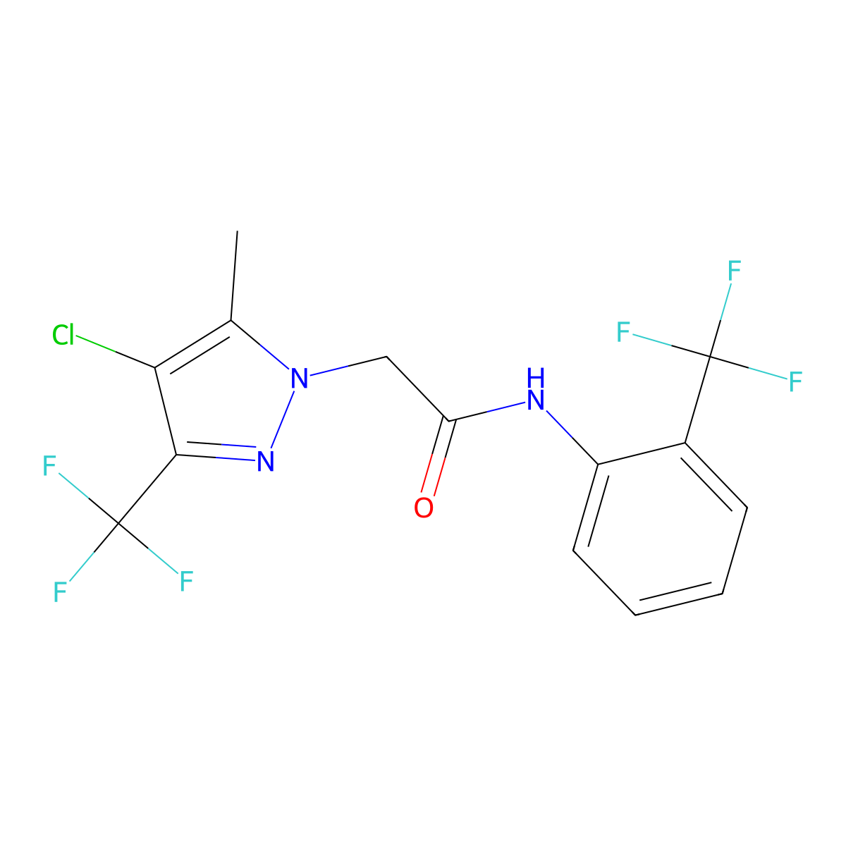 2-[4-chloro-5-methyl-3-(trifluoromethyl)-1H-pyrazol-1-yl]-N-[2-(trifluoromethyl)phenyl]acetamide molecular structure, CAS 351986-73-7