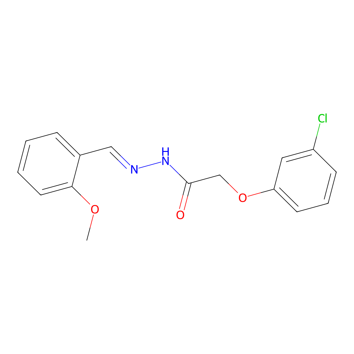 2-(3-Chlorophenoxy)acetic acid 2-[(2-methoxyphenyl)methylene]hydrazide molecular structure, CAS 351986-87-3