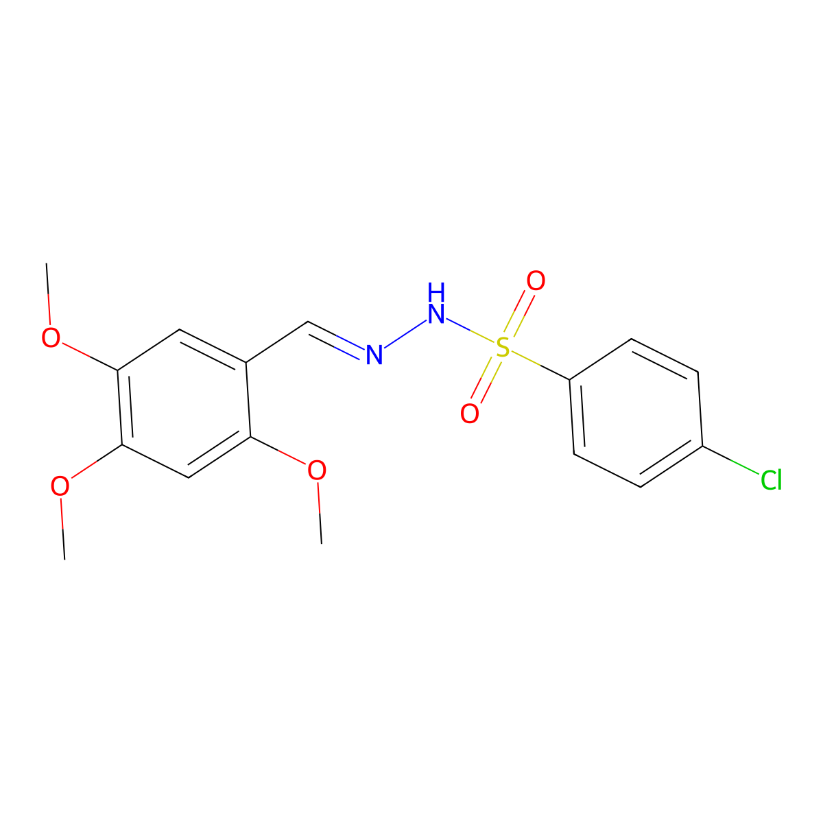 4-chloro-N'-[(E)-(2,4,5-trimethoxyphenyl)methylidene]benzenesulfonohydrazide molecular structure, CAS 351987-03-6