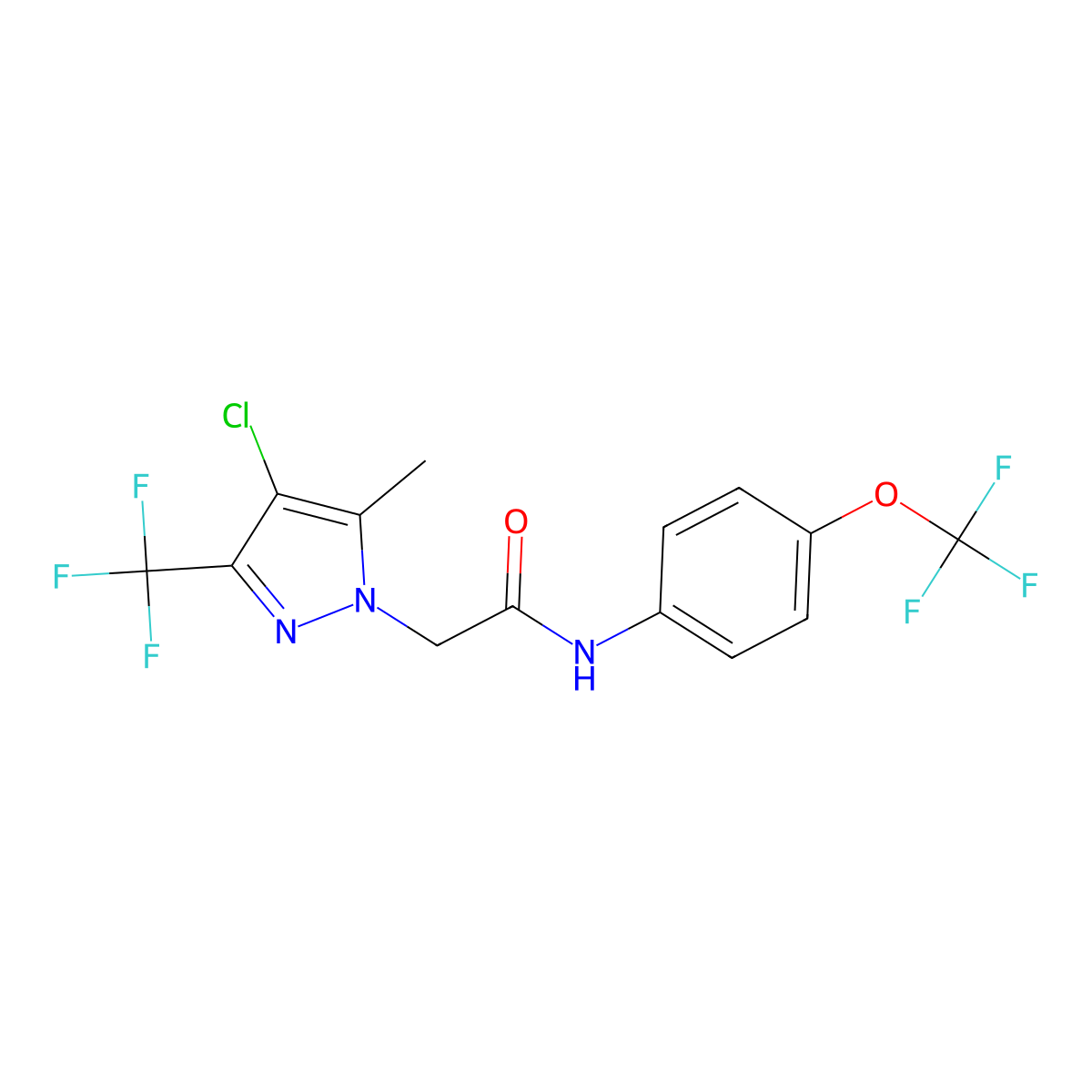2-[4-chloro-5-methyl-3-(trifluoromethyl)-1H-pyrazol-1-yl]-N-[4-(trifluoromethoxy)phenyl]acetamide molecular structure, CAS 351987-45-6
