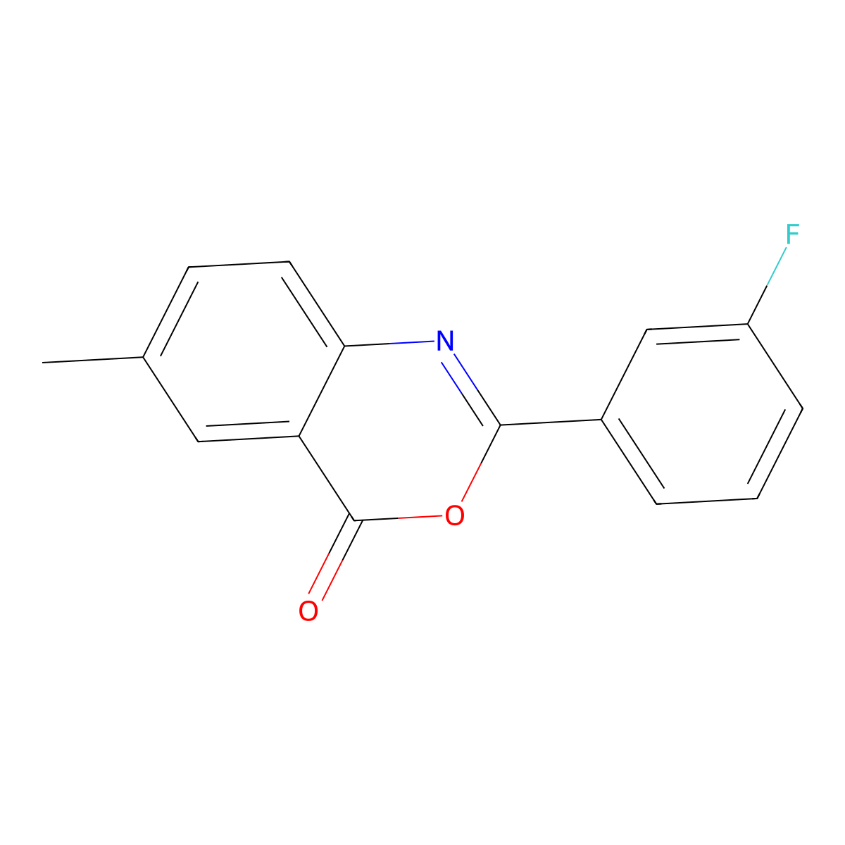 2-(3-Fluorophenyl)-6-methyl-3,1-benzoxazin-4-one molecular structure, CAS 351988-07-3