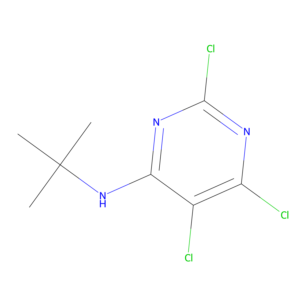 N-tert-butyl-2,5,6-trichloropyrimidin-4-amine molecular structure, CAS 351988-37-9