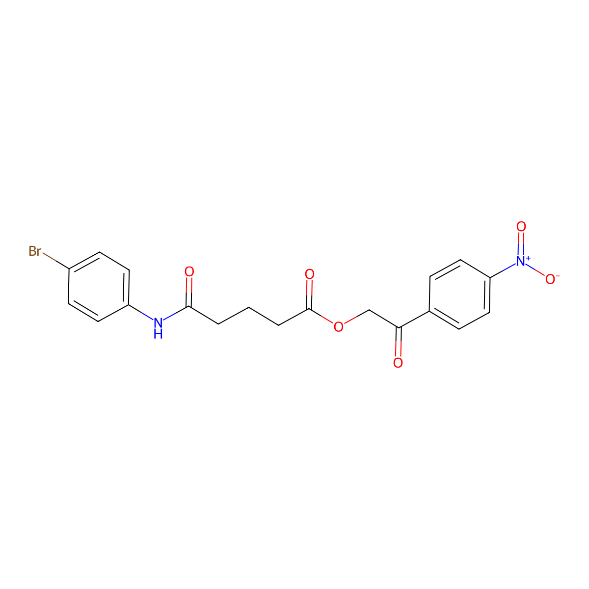 2-(4-nitrophenyl)-2-oxoethyl 4-[N-(4-bromophenyl)carbamoyl]butanoate molecular structure, CAS 351989-17-8