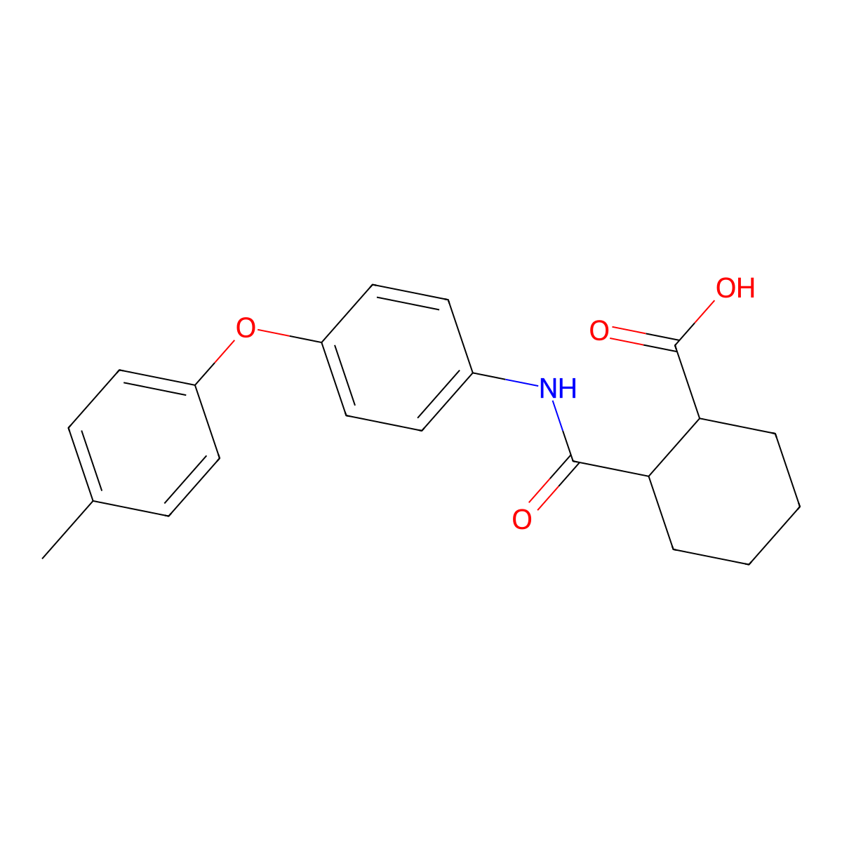 2-{[4-(4-Methylphenoxy)anilino]carbonyl}cyclohexanecarboxylic acid molecular structure, CAS 351989-88-3