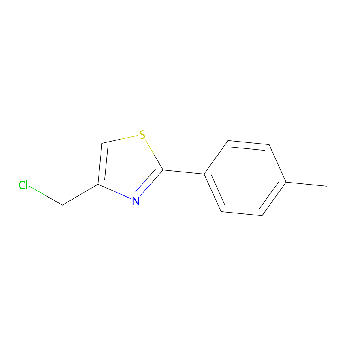 4-(Chloromethyl)-2-(4-methylphenyl)-1,3-thiazole molecular structure, CAS 35199-18-9
