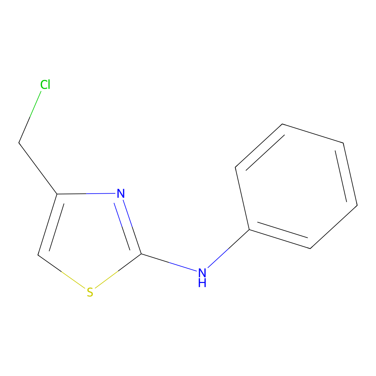 (4-Chloromethyl-thiazol-2-yl)-phenyl-amine molecular structure, CAS 35199-21-4