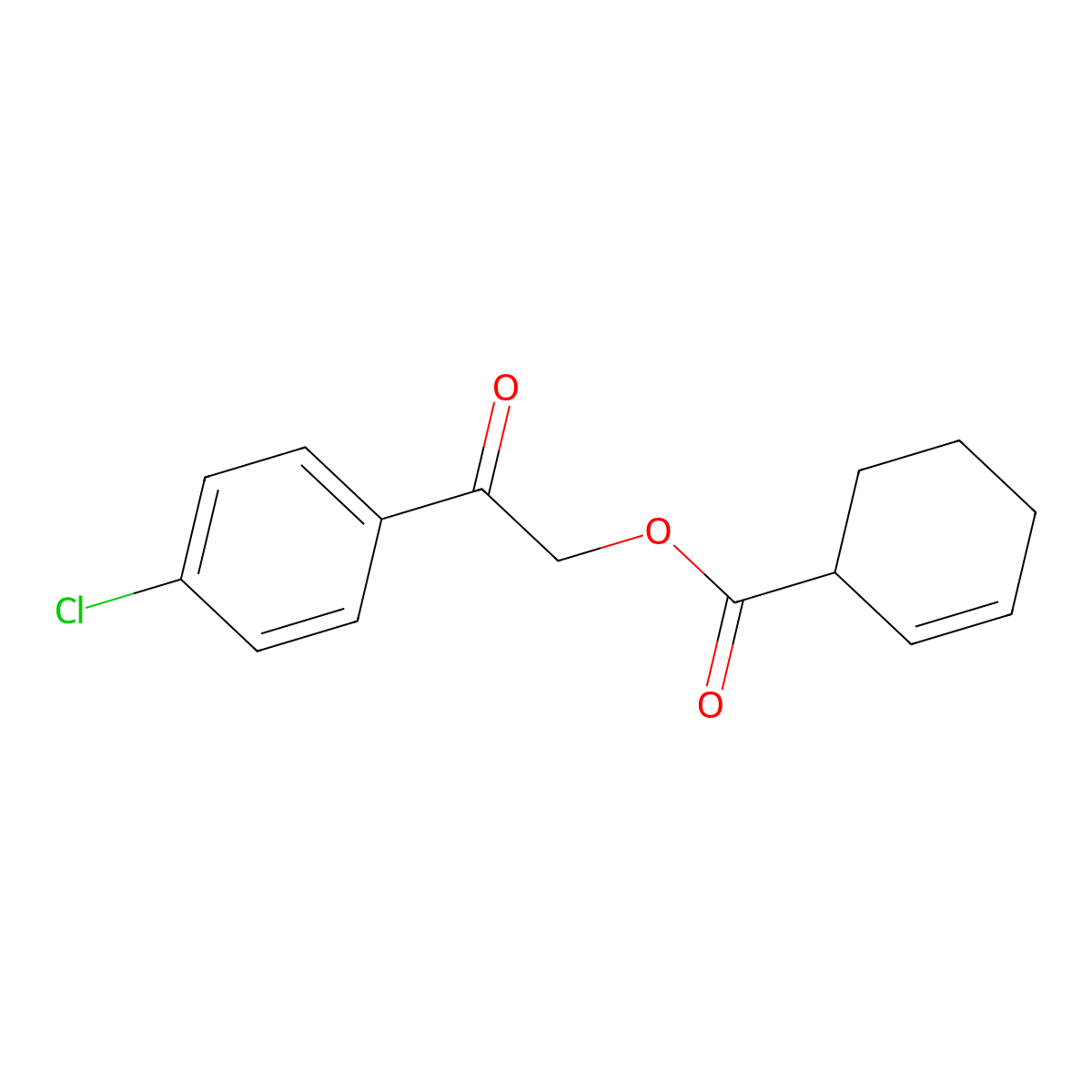 2-(4-Chlorophenyl)-2-oxoethyl cyclohex-2-ene-1-carboxylate molecular structure, CAS 351990-84-6