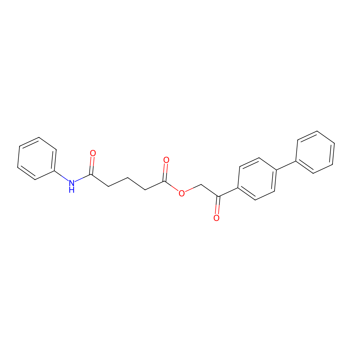[2-Oxo-2-(4-phenylphenyl)ethyl] 5-anilino-5-oxopentanoate molecular structure, CAS 351991-01-0
