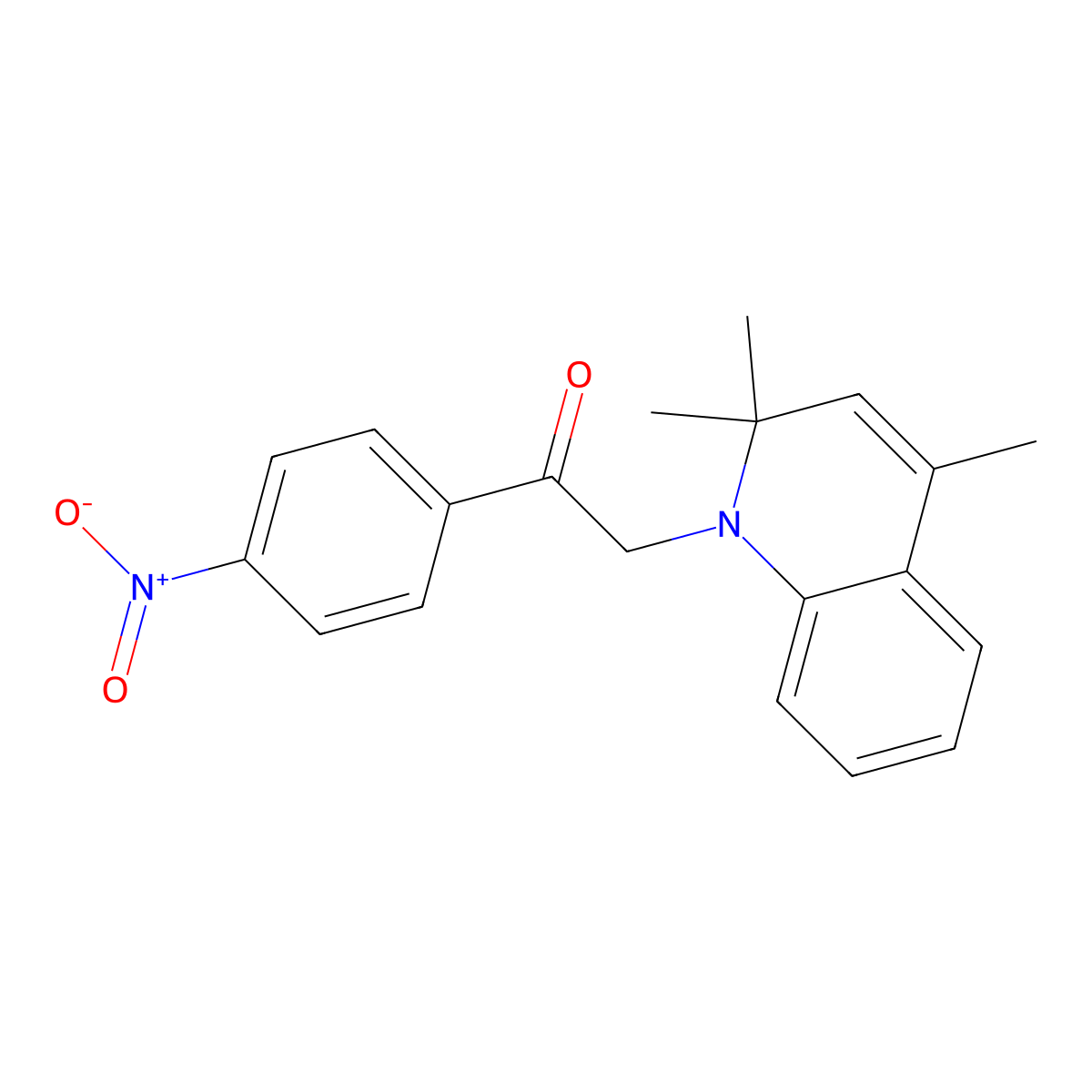 1-(4-Nitrophenyl)-2-(2,2,4-trimethylquinolin-1-yl)ethanone molecular structure, CAS 351991-61-2