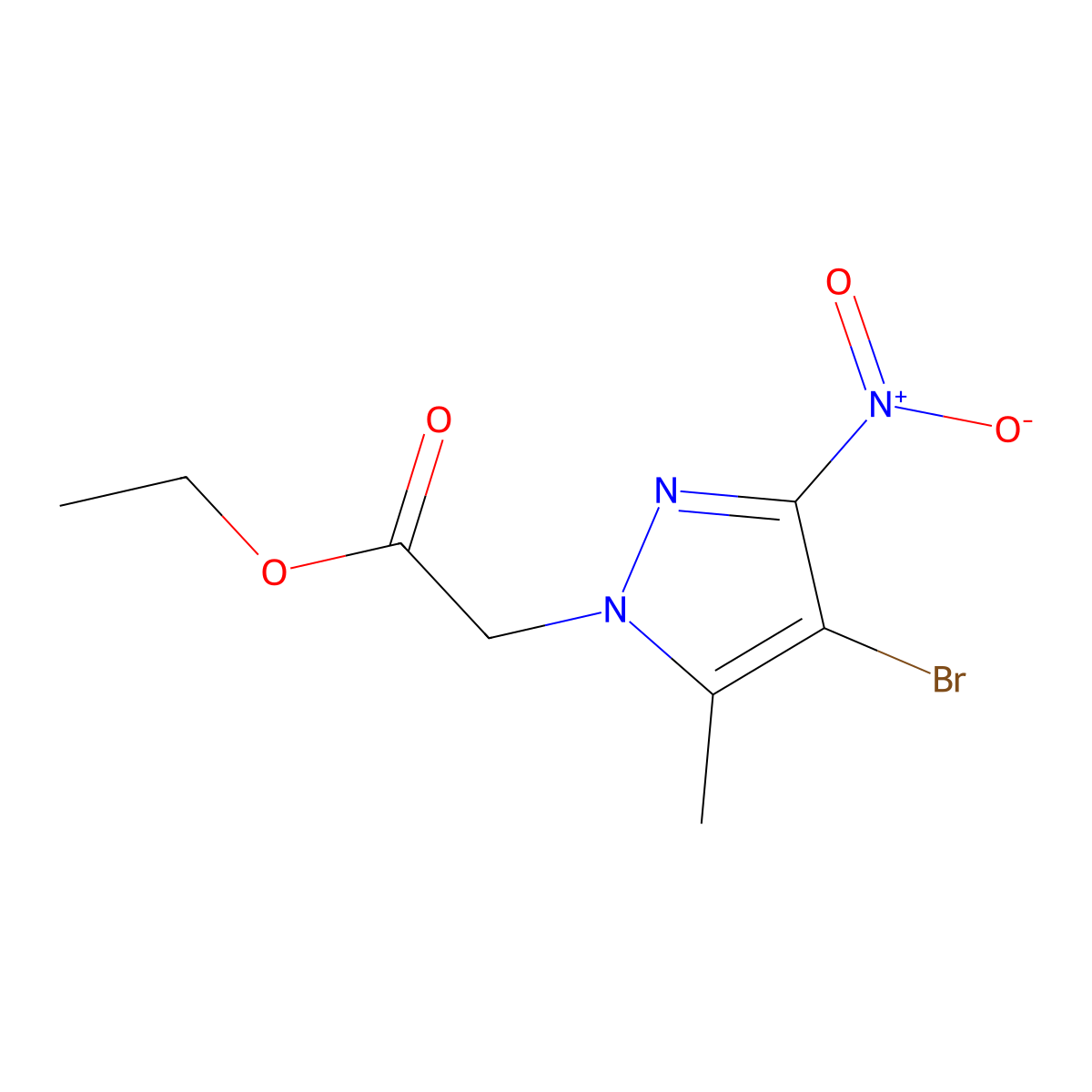 ethyl (4-bromo-5-methyl-3-nitro-1H-pyrazol-1-yl)acetate molecular structure, CAS 351992-36-4