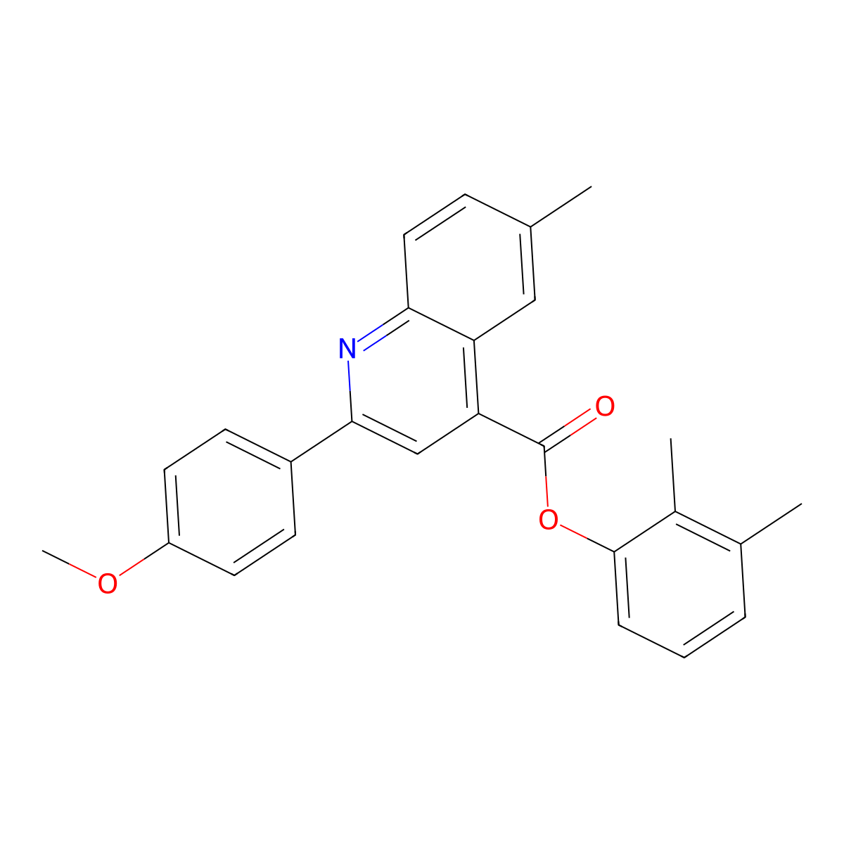 2,3-Dimethylphenyl 2-(4-methoxyphenyl)-6-methyl-4-quinolinecarboxylate molecular structure, CAS 351992-64-8