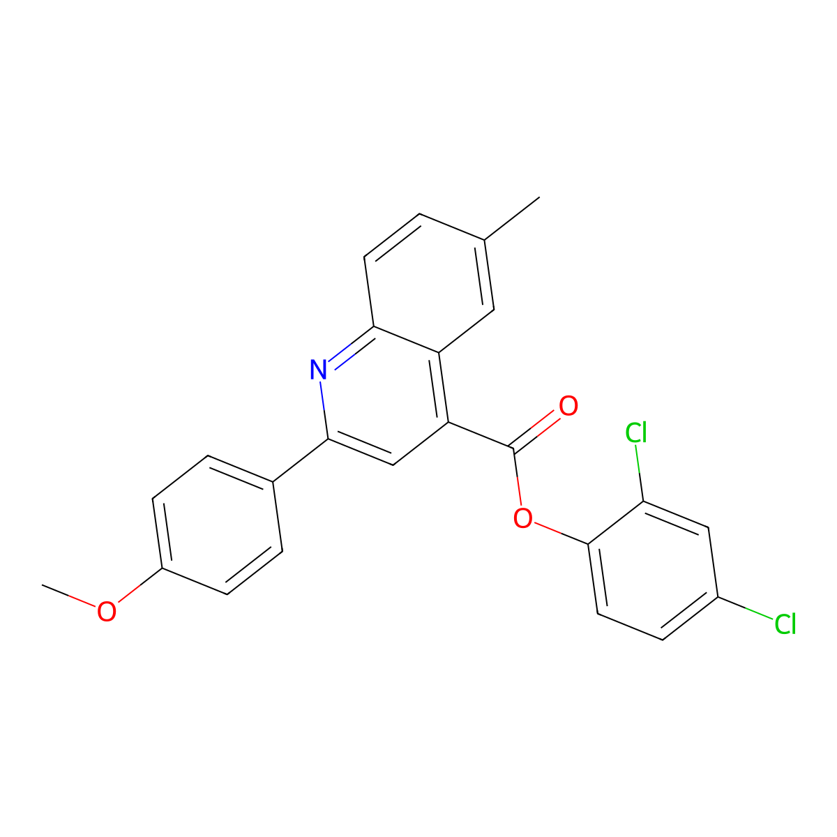 2,4-Dichlorophenyl 2-(4-methoxyphenyl)-6-methyl-4-quinolinecarboxylate molecular structure, CAS 351992-74-0