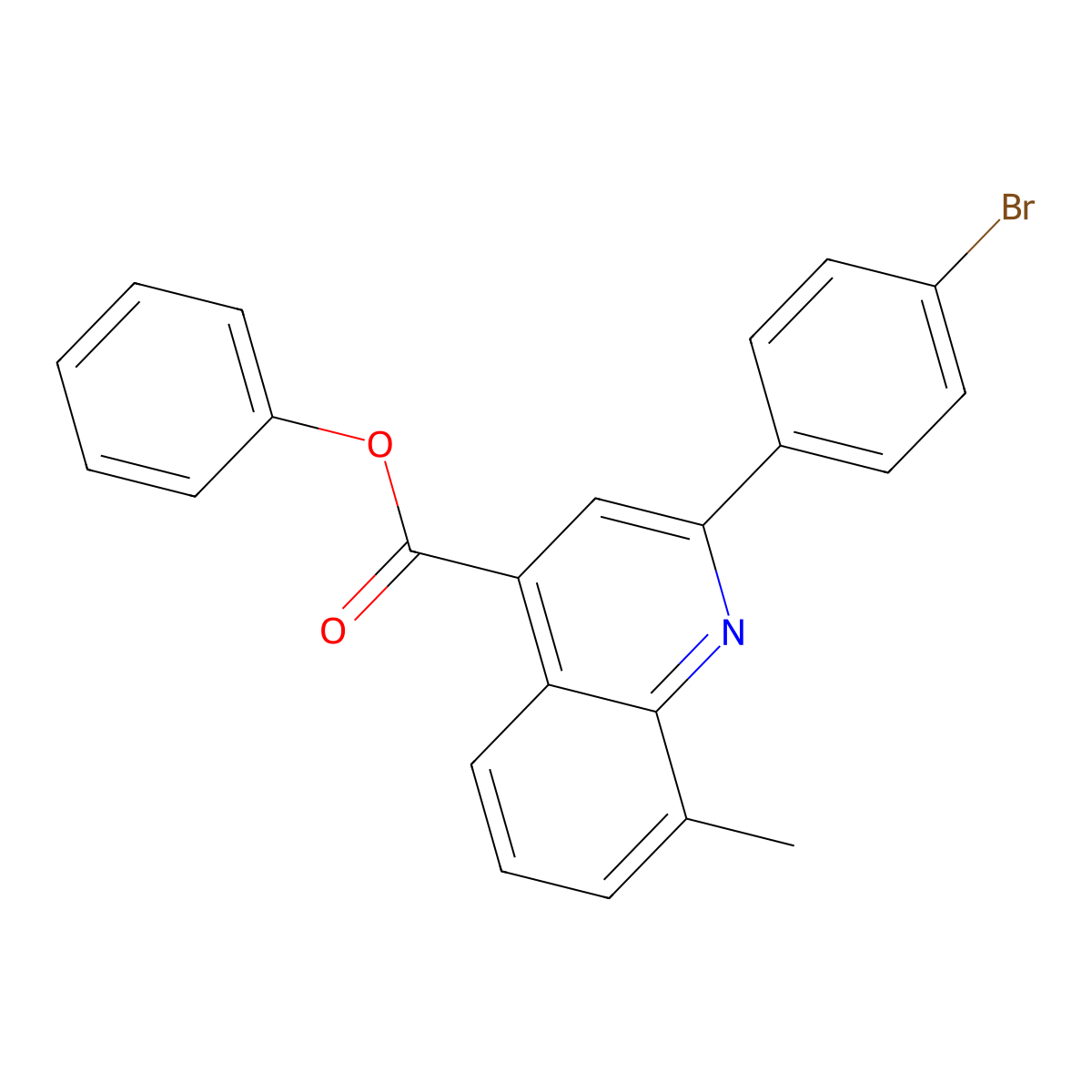 Phenyl 2-(4-bromophenyl)-8-methyl-4-quinolinecarboxylate molecular structure, CAS 351992-77-3