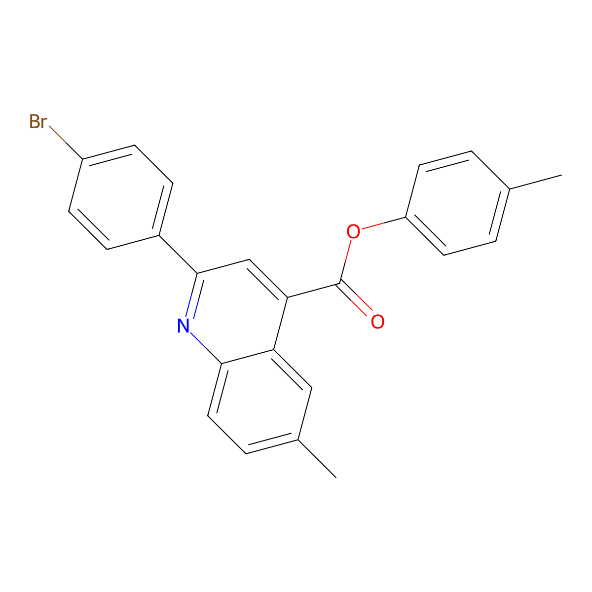 4-Methylphenyl 2-(4-bromophenyl)-6-methyl-4-quinolinecarboxylate molecular structure, CAS 351992-90-0