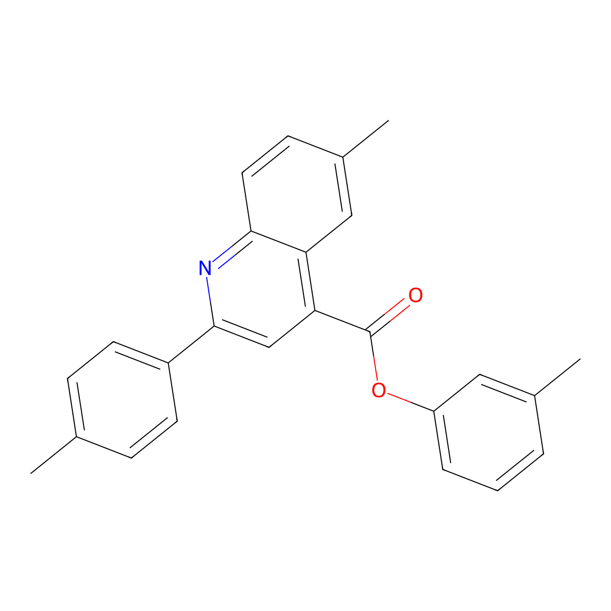 3-Methylphenyl 6-methyl-2-(4-methylphenyl)-4-quinolinecarboxylate molecular structure, CAS 351992-95-5