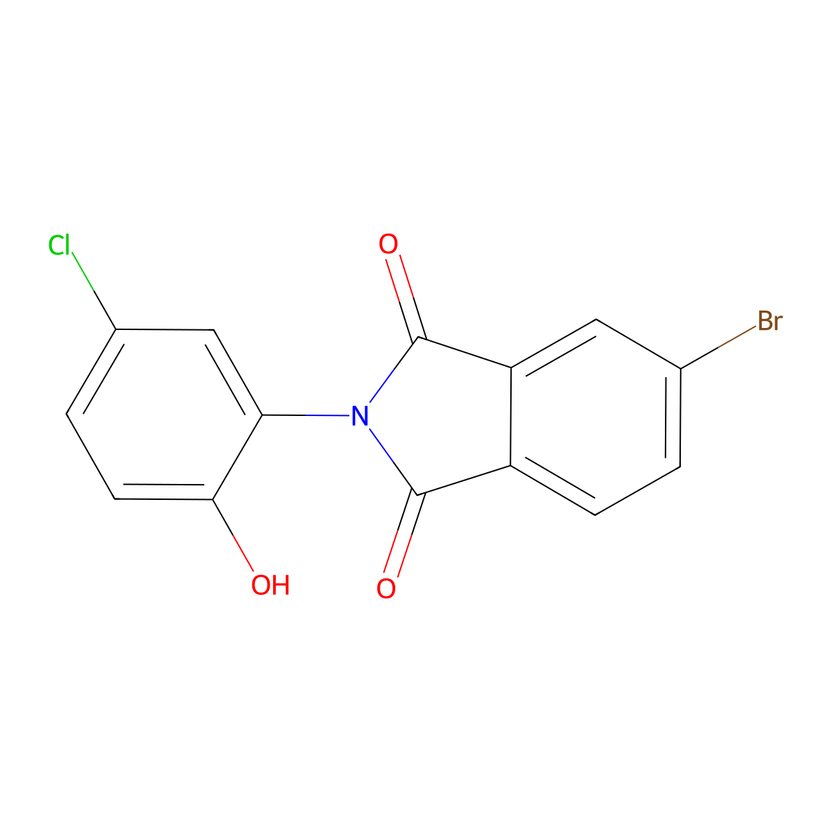 5-Bromo-2-(5-chloro-2-hydroxyphenyl)isoindole-1,3-dione molecular structure, CAS 351993-15-2