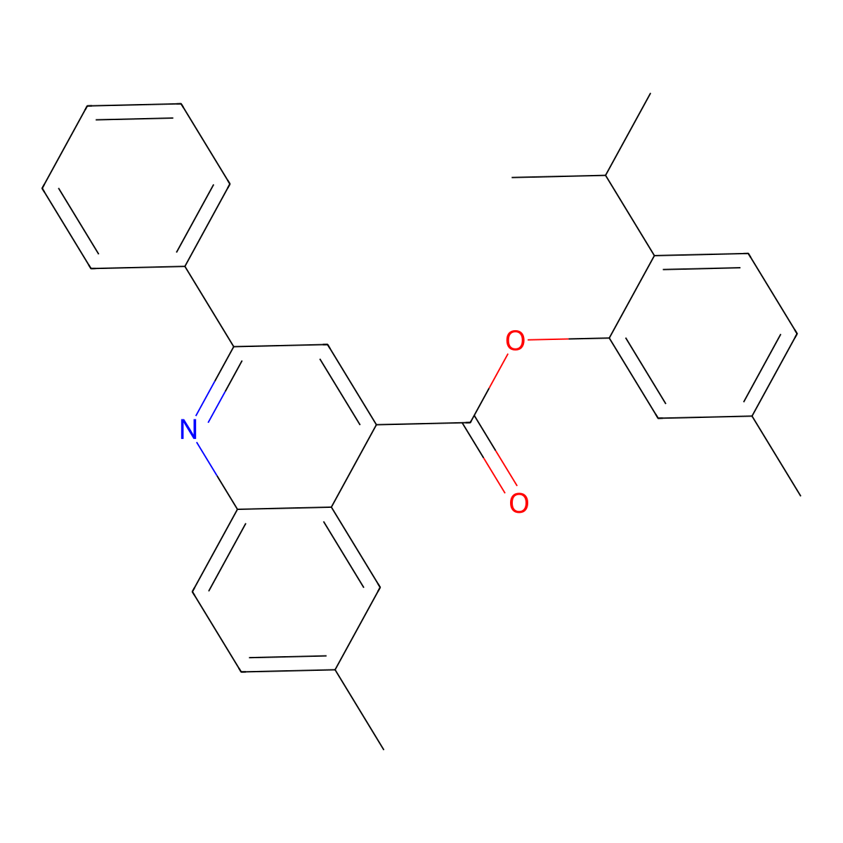 2-Isopropyl-5-methylphenyl 6-methyl-2-phenyl-4-quinolinecarboxylate molecular structure, CAS 351993-17-4