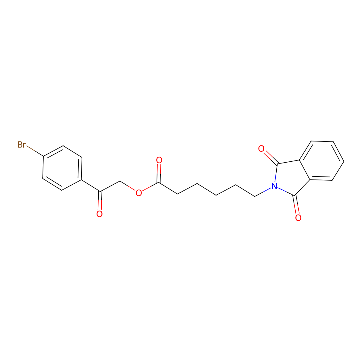 2-(4-bromophenyl)-2-oxoethyl 6-(1,3-dioxo-1,3-dihydro-2H-isoindol-2-yl)hexanoate molecular structure, CAS 351993-21-0