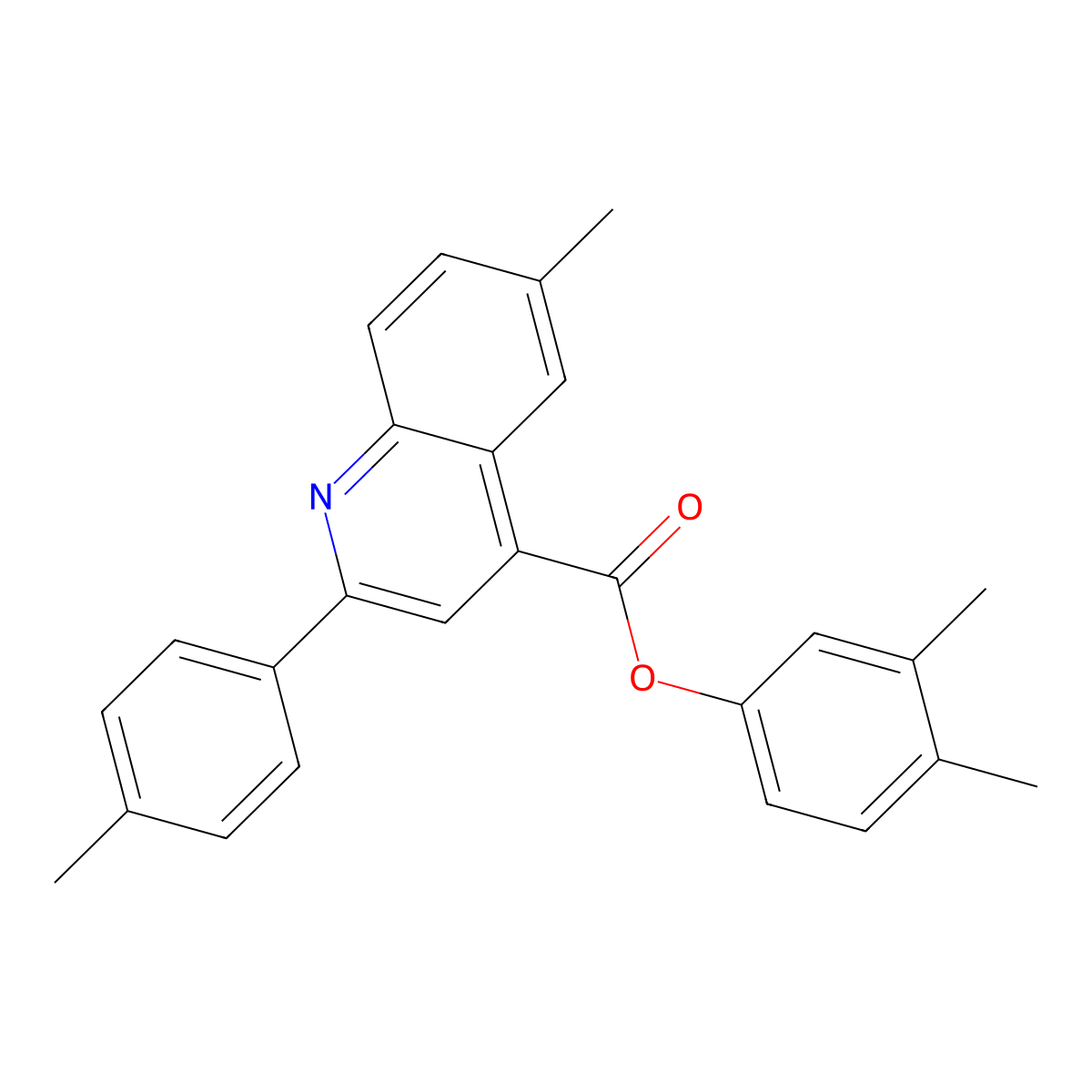 3,4-Dimethylphenyl 6-methyl-2-(4-methylphenyl)-4-quinolinecarboxylate molecular structure, CAS 351993-36-7