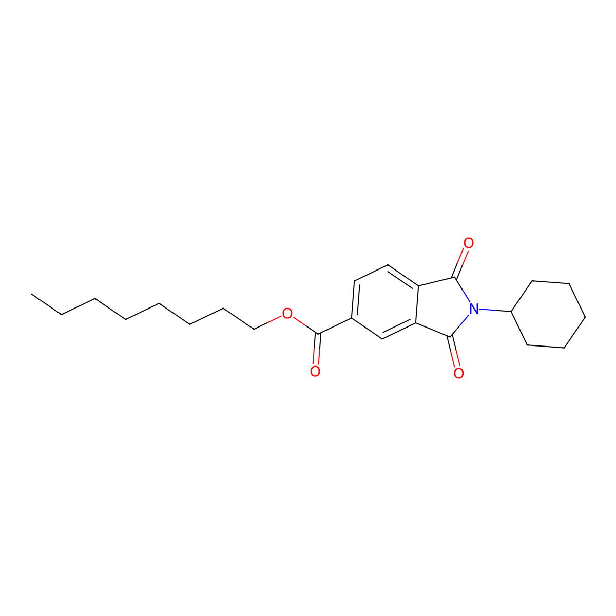 Octyl 2-cyclohexyl-1,3-dioxo-5-isoindolinecarboxylate molecular structure, CAS 351993-40-3