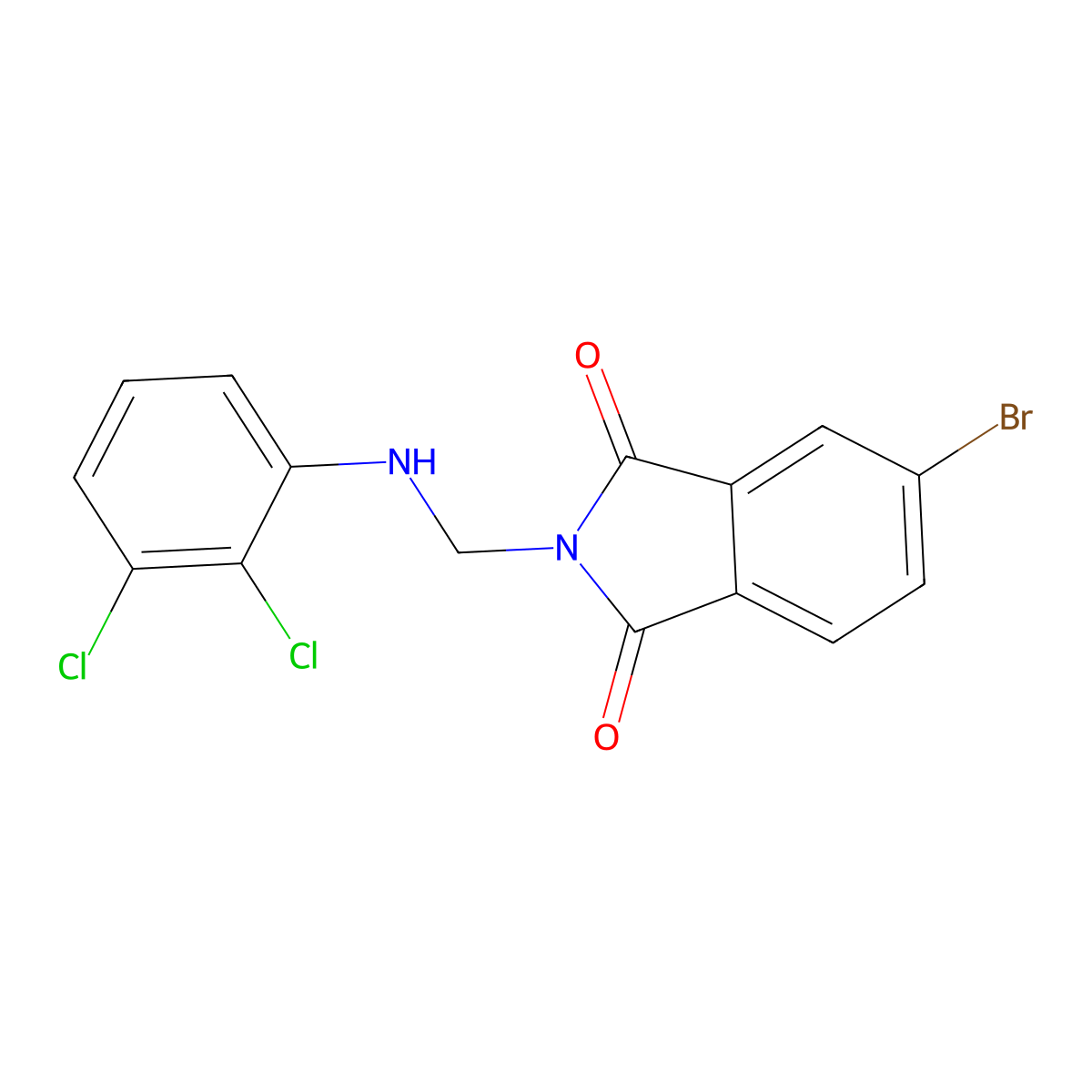 5-Bromo-2-[(2,3-dichloroanilino)methyl]isoindole-1,3-dione molecular structure, CAS 351993-63-0