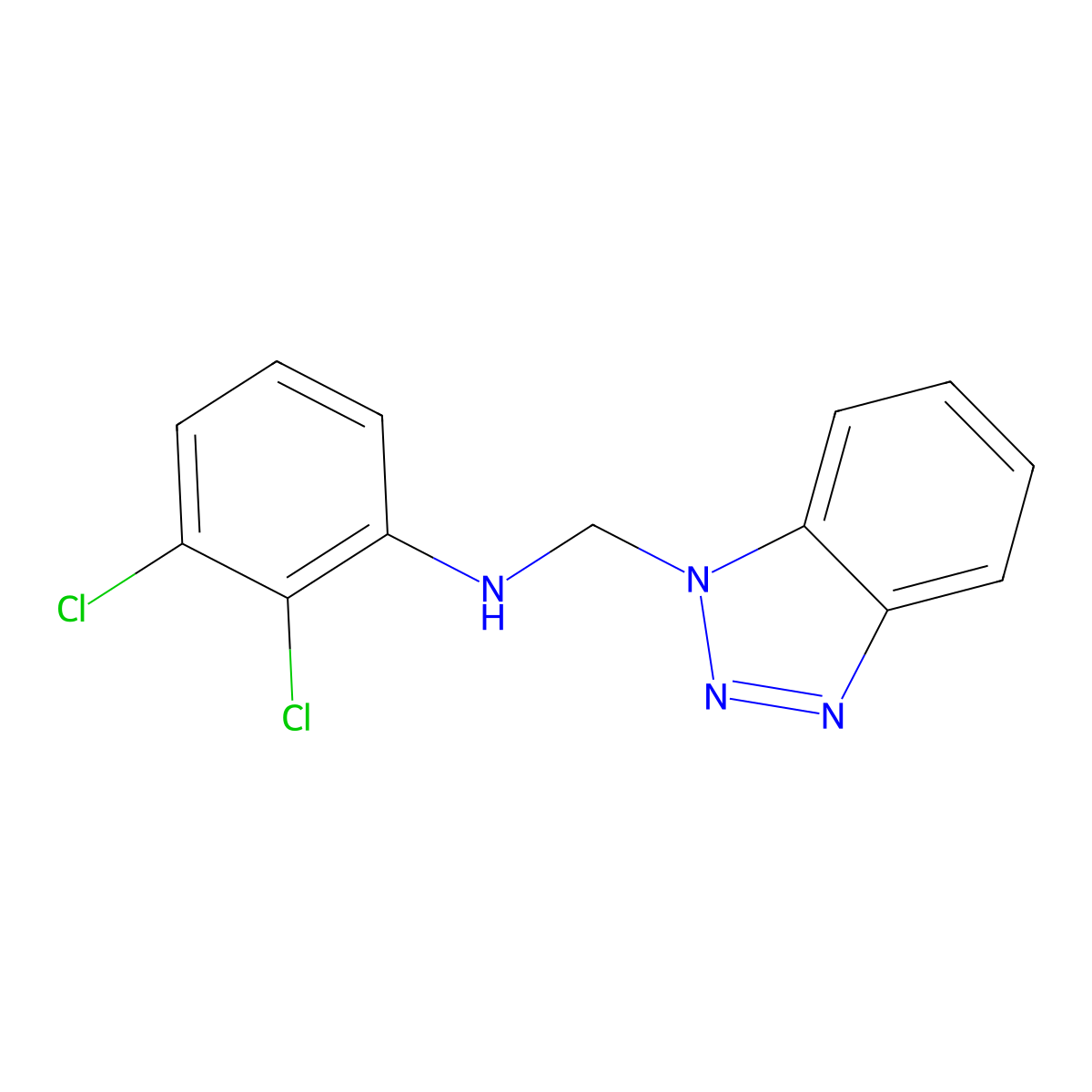 Benzotriazol-1-ylmethyl-(2,3-dichloro-phenyl)-amine molecular structure, CAS 351993-88-9